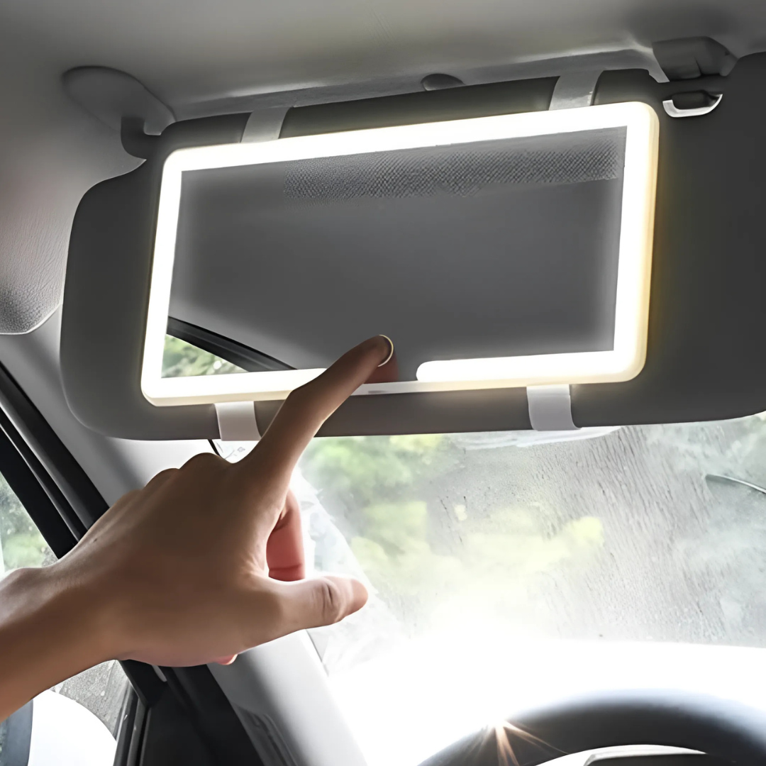 Espejo LED Portátil para Auto con Luz Ajustable