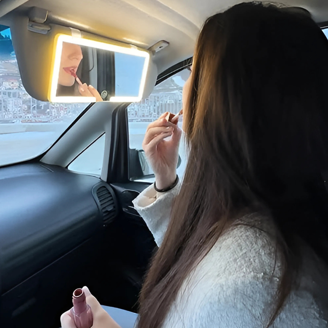Espejo LED Portátil para Auto con Luz Ajustable