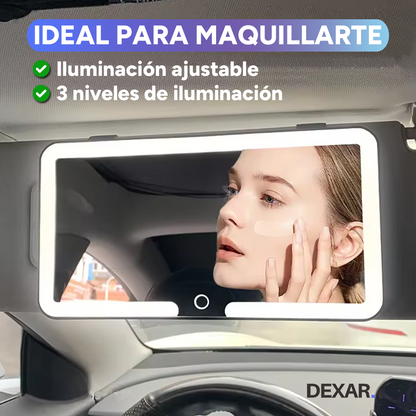 Espejo LED Portátil para Auto con Luz Ajustable